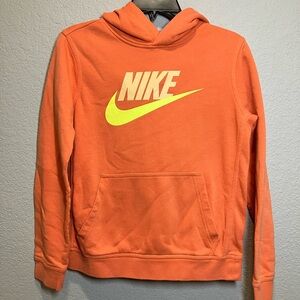 Nike Hoodie Women’s Large Orange Pullover Swoosh Logo